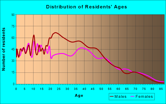 Age and Sex of Residents in George Bush International Airport in Houston, TX