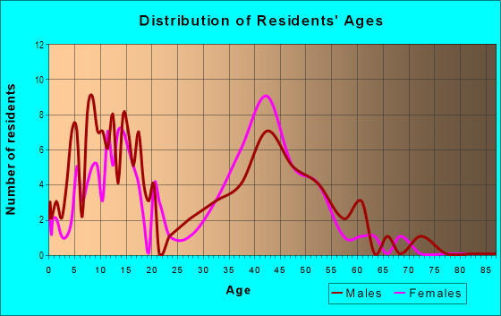 Age and Sex of Residents in Pecan Bend in Mesquite, TX