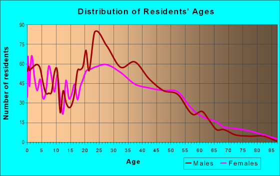 Age and Sex of Residents in Battle Bend Springs in Austin, TX