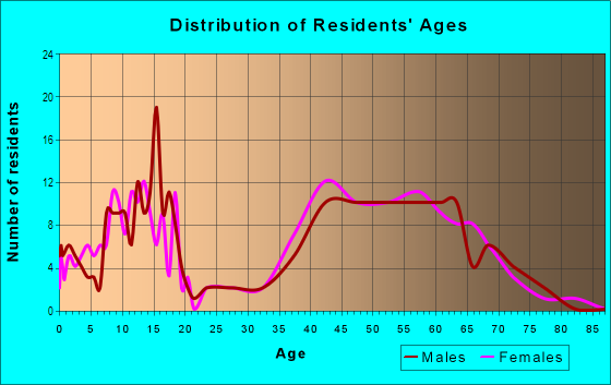 Age and Sex of Residents in J.J Pierce in Richardson, TX