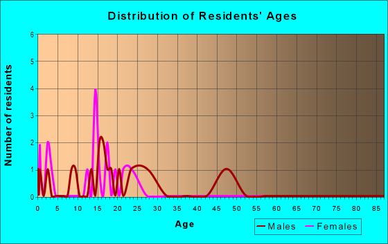 Age and Sex of Residents in Downtown Palestine in Palestine, TX