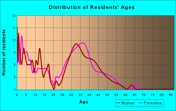 Age and Sex of Residents in The Settlement in Round Rock, TX