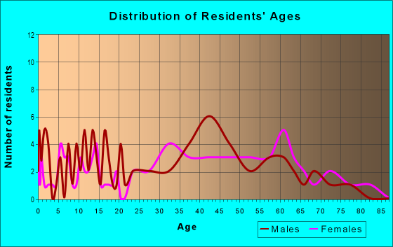 Age and Sex of Residents in Sunray Historic District in Chesapeake, VA
