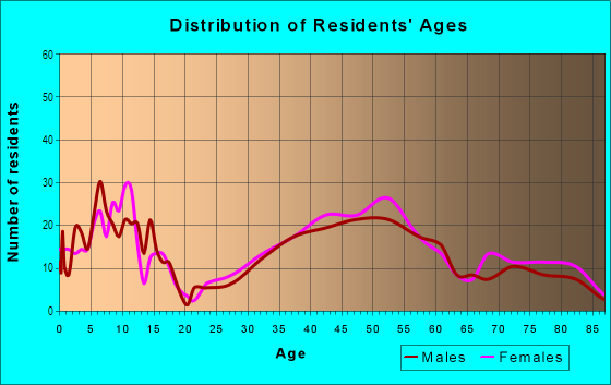 Age and Sex of Residents in Rock Spring in Arlington, VA