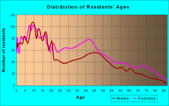 Age and Sex of Residents in East Birmingham in Birmingham, AL