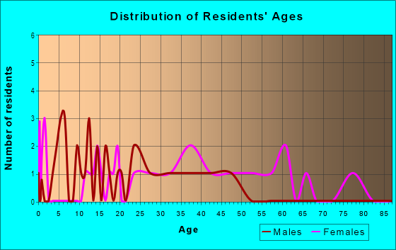 Age and Sex of Residents in East Chatham Heights in Fredericksburg, VA