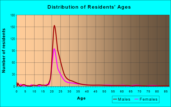 Age and Sex of Residents in Downtown Eastside in Blacksburg, VA