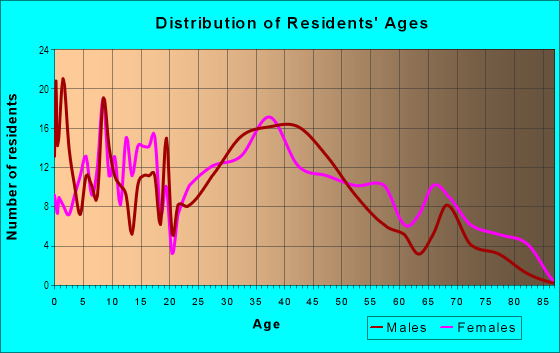 Age and Sex of Residents in Newmarket Creek in Newport News, VA