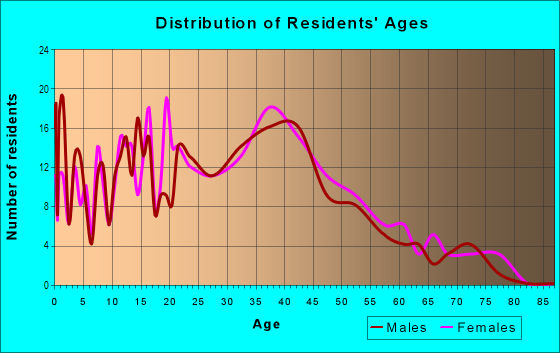 Age and Sex of Residents in Lee Hall in Newport News, VA