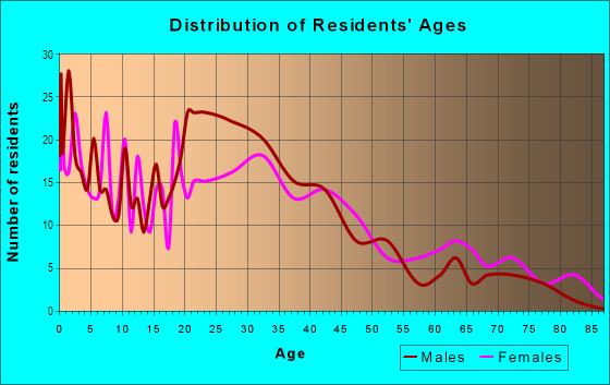 Age and Sex of Residents in Little Portugal North in San Jose, CA