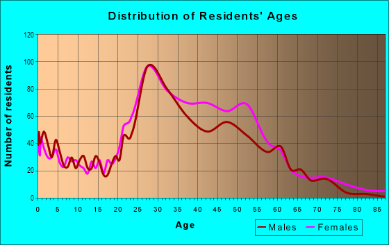 Age and Sex of Residents in Indian Creek in Denver, CO