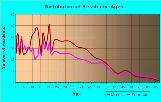 Age and Sex of Residents in Globeville in Denver, CO