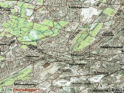 Short Hills Mall Shopping Center Topo Map NJ, Essex County (Roselle Area)