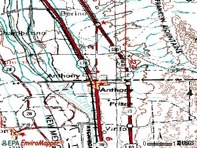 Anthony new mexico map