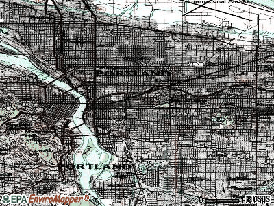 Portland topographic map