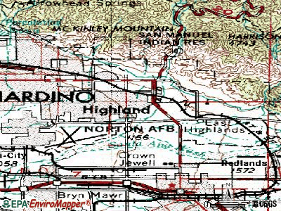 map of highland california