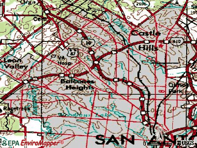 South Park Mall Shopping Center Topo Map TX, Bexar County (Terrell