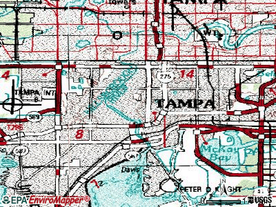 Tampa topographic map