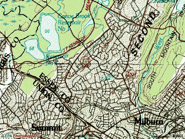 Zip code 07078 topographic map
