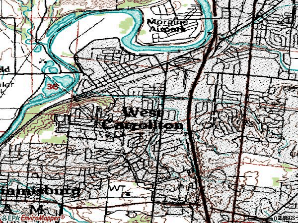 Zip code 45449 topographic map