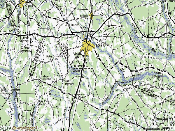 Zip code 29560 topographic map